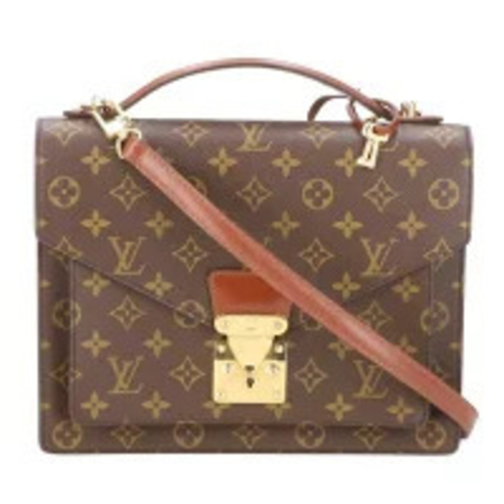 LOUIS VUITTON Monceau Monogram Shoulder Bag Brown